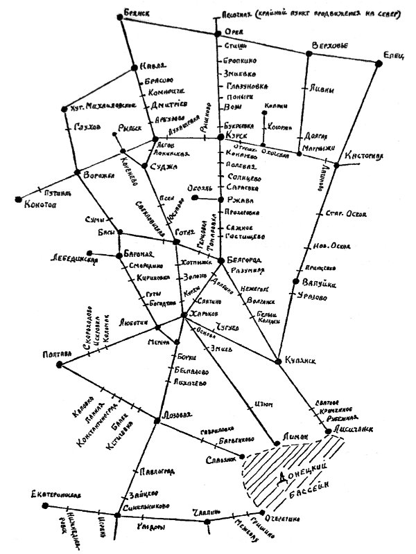 Схема железнодорожной сети