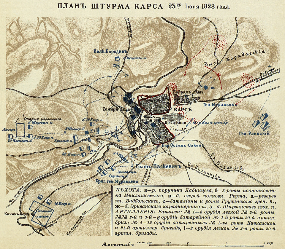План штурма Карса 23 июня 1828 года